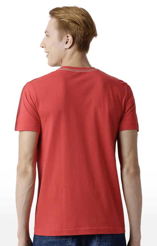 Huetrap Red Mens Short Sleeve Graphic Printed Tshirt-HT16MKGRARED00372