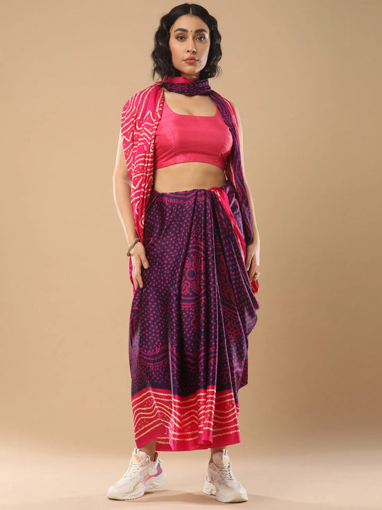 Saree Mall Women's Satin  Purple Printed Designer Saree With Blouse Piece-GAJISK101