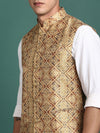 Men Embroidered Mustard Slim Fit Nehru Jacket-GE-1611-Mustard