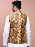 Men Embroidered Multi Slim Fit Nehru Jacket-GE-1814-Multi