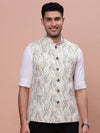 Men Embellished Cream Slim Fit Nehru Jacket-GE-5002-4-Cream