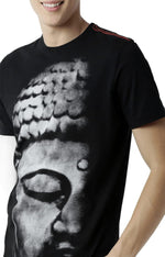 Huetrap Black Mens Short Sleeve Graphic Printed Tshirt-HT16MKGRABLK00300