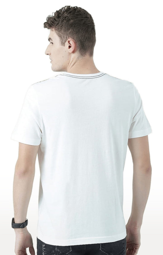 Huetrap White Mens Short Sleeve Graphic Printed Tshirt-HT17MKGRAOFW00610