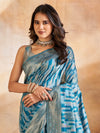 Saree Mall Women's Cotton Blend Light Blue Woven Design Designer Saree With Blouse Piece-GITIKA86905