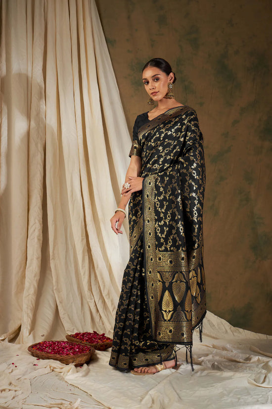 Suha Womens Fashion Ethnic Black Color Sarees-MLSHWSA1111BLK0ONE