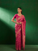 Suha Womens Fashion Ethnic Pink Color Sarees-MLSHWSA1246PNK0ONE