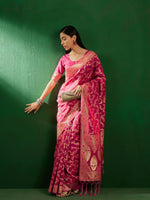 Suha Womens Fashion Ethnic Pink Color Sarees-MLSHWSA1246PNK0ONE