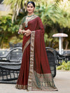 Saree Mall Women's Pure  Maroon Embellished Designer Saree With Blouse Piece-GLXS4148