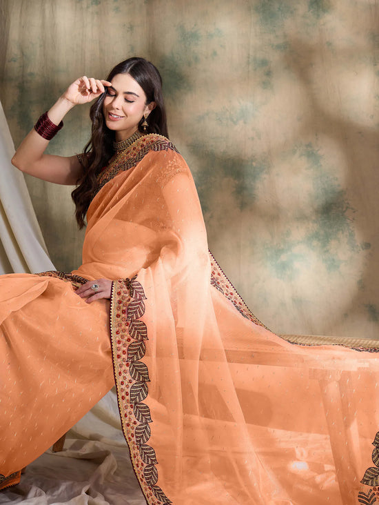 Suha Womens Fashion Ethnic Peach Color Sarees-MLSHWSA1597PCH0ONE