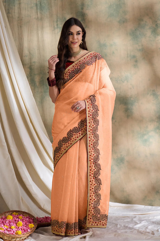 Suha Womens Fashion Ethnic Peach Color Sarees-MLSHWSA1597PCH0ONE