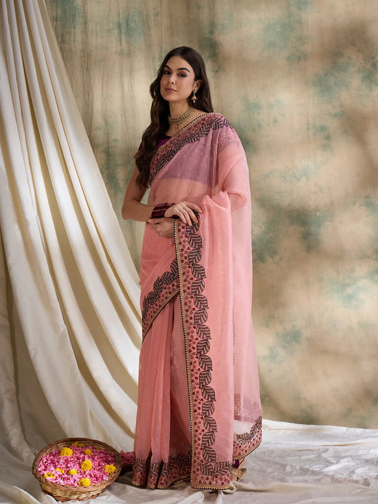 Suha Womens Fashion Ethnic Pink Color Sarees-MLSHWSA1598PNK0ONE