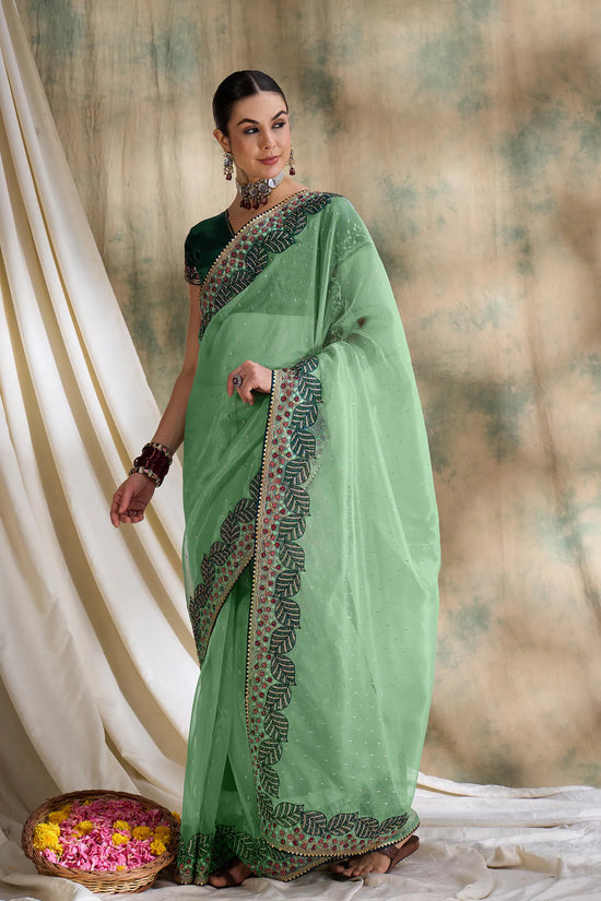 Suha Womens Fashion Ethnic Sea Green Color Sarees-MLSHWSA1600SGR0ONE