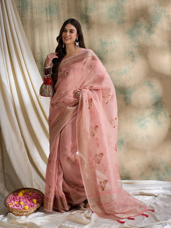 Suha Womens Fashion Ethnic Pink Color Sarees-MLSHWSA1607PNK0ONE