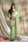 Suha Womens Fashion Ethnic Pista Green Color Sarees-MLSHWSA1616PSG0ONE