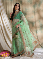 Suha Womens Fashion Ethnic Sea Green Color Sarees-MLSHWSA1617SGR0ONE