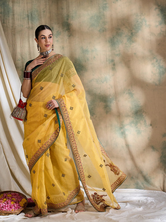 Suha Womens Fashion Ethnic Yellow Color Sarees-MLSHWSA1619YLW0ONE