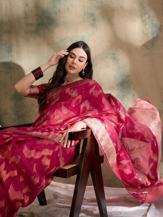 Suha Womens Fashion Ethnic Pink Color Sarees-MLSHWSA1588PNK0ONE