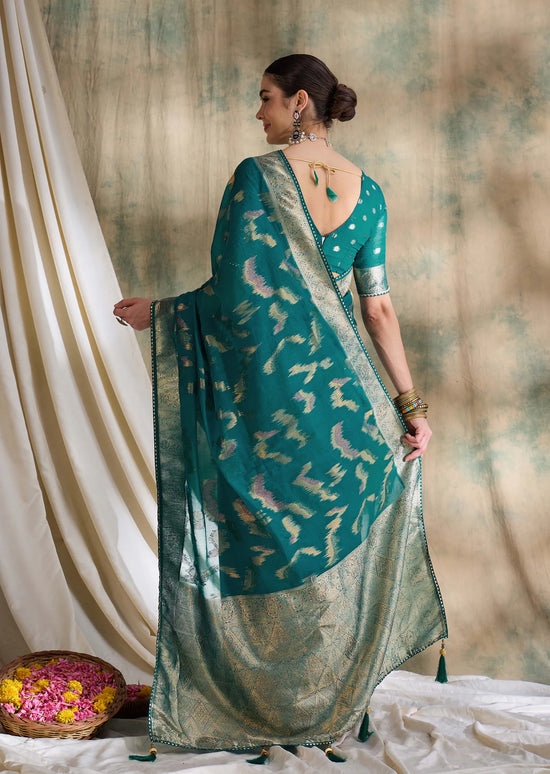 Suha Womens Fashion Ethnic Teal Color Sarees-MLSHWSA1590TEL0ONE