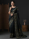 Saree Mall Women's Cotton Slub Dark Green Printed Designer Saree With Blouse Piece-GRNS21C