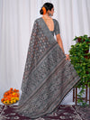 Saree Mall Women's Cotton Slub Grey Printed Designer Saree With Blouse Piece-GRNS27A