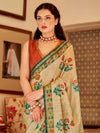 Saree Mall Women's Soft  Beige Printed Designer Saree With Blouse Piece-GRUHAM102