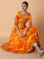 Women Solid Orange Anarkali Kurta with Belt-GW-3443-Orange