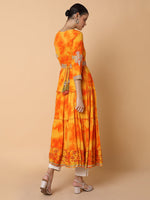 Women Solid Orange Anarkali Kurta with Belt-GW-3443-Orange