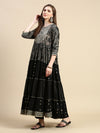 Women Black Floral Anarkali Kurta-GW-4140-Black