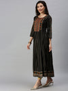 Women Yoke Design Black Anarkali Kurta-GW1298-Black