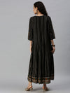 Women Yoke Design Black Anarkali Kurta-GW1298-Black