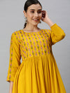 Women Yoke Design Yellow Anarkali Kurta-GW1783-Yellow