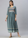 Women Printed Blue Anarkali Kurta-GW2123-Blue