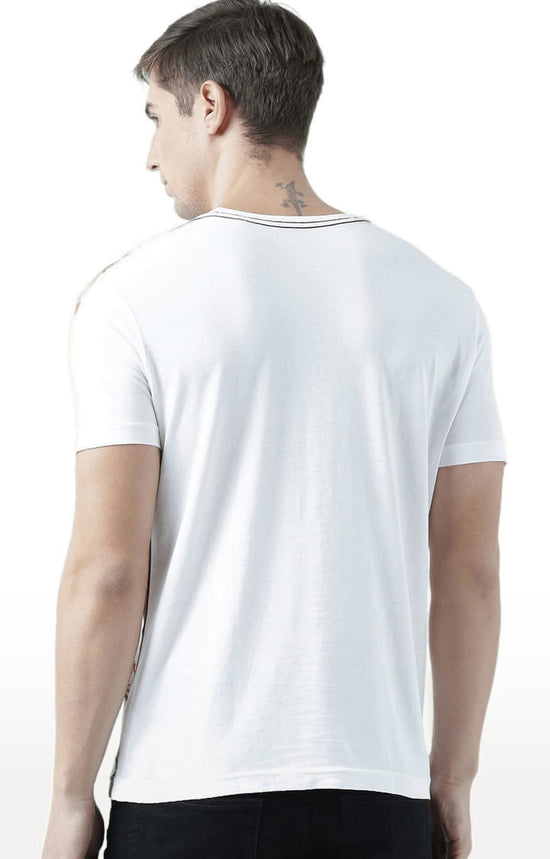 Huetrap White Mens Short Sleeve Graphic Printed Tshirt-HT17MKGRAWHT00714