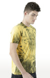 Huetrap Yellow Mens Short Sleeve Graphic Printed Tshirt-HT17MKGRAYLW00613