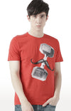 Huetrap Red Mens Short Sleeve Graphic Printed Tshirt-HT17MKGRARED00706