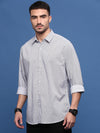 Men White Graphic Slim Fit Shirt-Gideon-3285-White