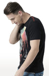 Huetrap Black Mens Short Sleeve Graphic Printed Tshirt-HT17MKGRABLK00588