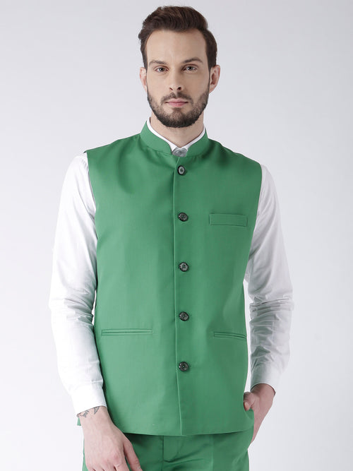 Hangup Men Standard Solid Men's Indian Wear-GreenBasket