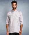 Hangup Men Standard Solid Men's Indian Wear-Grey_2Pkt_Short_2Kurta