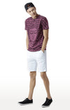 Huetrap Maroon Mens Short Sleeve Graphic Printed Tshirt-HT16MKGRAPLU00298