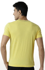 Huetrap Yellow Mens Short Sleeve Graphic Printed Tshirt-HT15MKGRAYLW00001