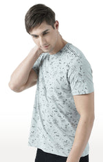 Huetrap Grey Mens Short Sleeve Graphic Printed Tshirt-HT17MKGRAGML00659