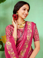 Saree Mall Women's Soft  Pink Embellished Designer Saree With Blouse Piece-HBUTAI40125