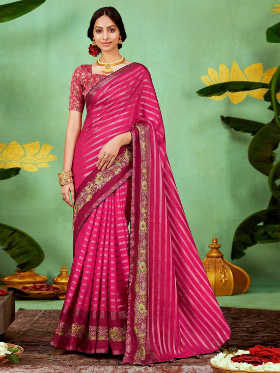 Saree Mall Women's Soft  Pink Embellished Designer Saree With Blouse Piece-HBUTAI40125