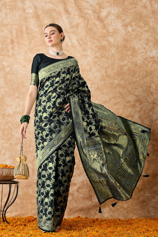 Suha Womens Fashion Ethnic Black Color Sarees-MLSHWSA1521BLK0ONE