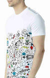 Huetrap White Mens Short Sleeve Graphic Printed Tshirt-HT16MKGRAWHT00376