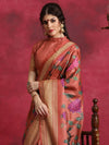 Saree Mall Women's Cotton Blend Rust Printed Designer Saree With Blouse Piece-HIBRO103B