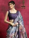 Saree Mall Women's Cotton Blend Violet Printed Designer Saree With Blouse Piece-HIBRO104A