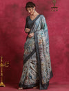 Saree Mall Women's Cotton Blend Grey Printed Designer Saree With Blouse Piece-HIBRO104D