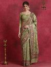 Saree Mall Women's Cotton Blend Olive Printed Designer Saree With Blouse Piece-HIBRO105C